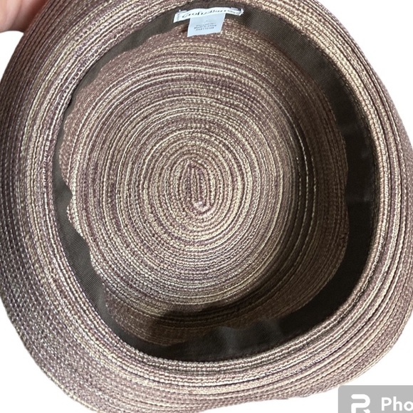 Croft & Barrow Woven Packable Bucket Hat Tweed Brown & Tan Woven Bead Accent - Picture 8 of 12